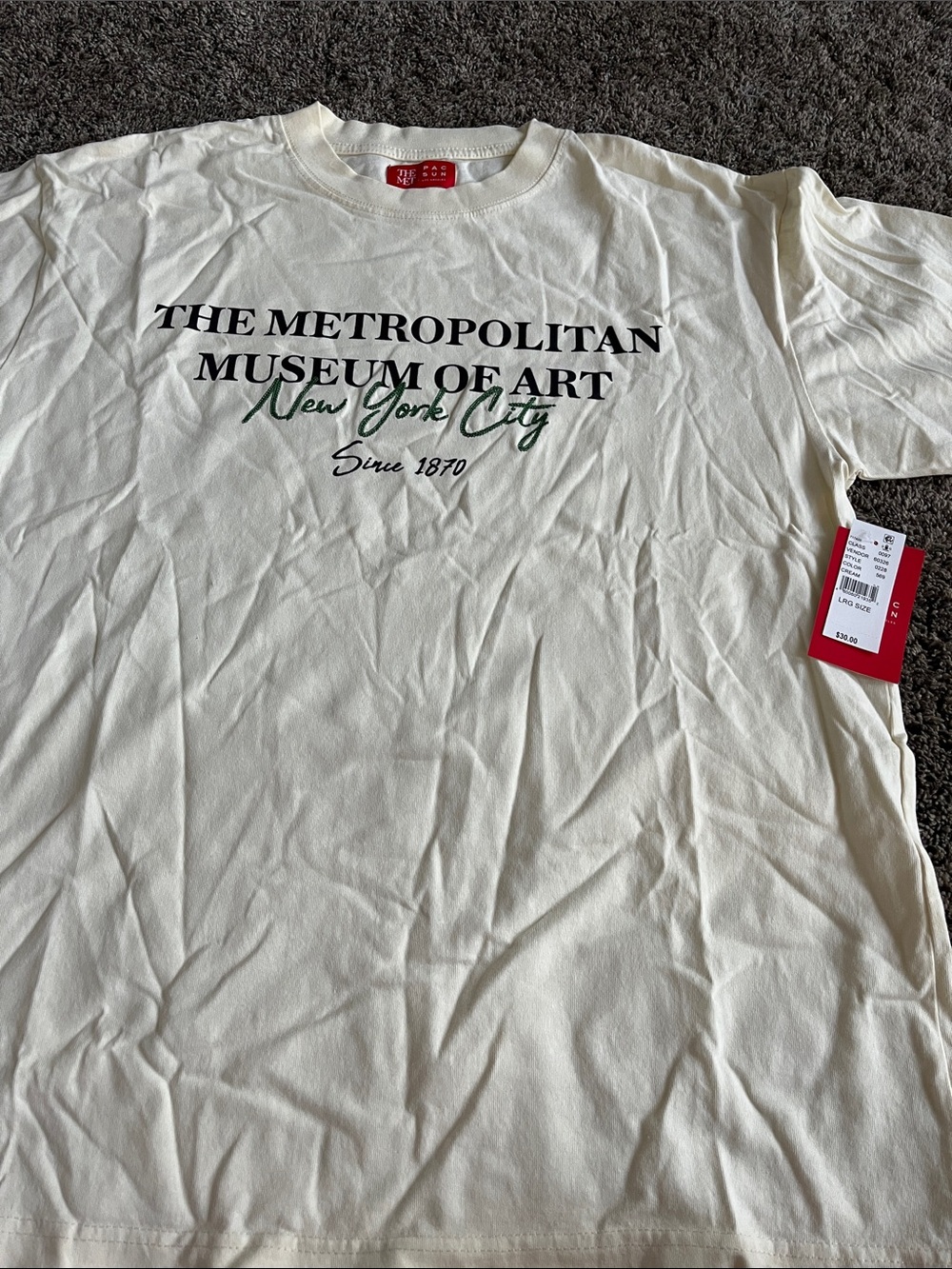 PacSun -Metropolitan Museum of Art New York City Graphic Tee - Cream large. - Picture 3 of 8